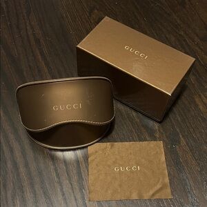 Gucci Brown Sunglasses Case with Box & cleaning cloth Unisex